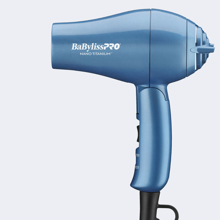 BabylissPRO Nano Titanium 1000 Watts Travel Dryer, Blue