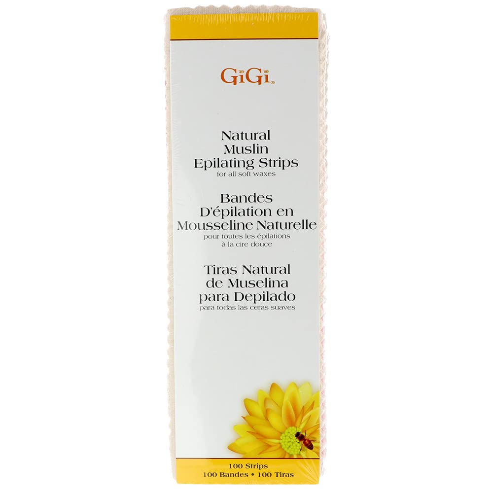 GiGi Natural Muslin Epilating Strips, 100 Strips