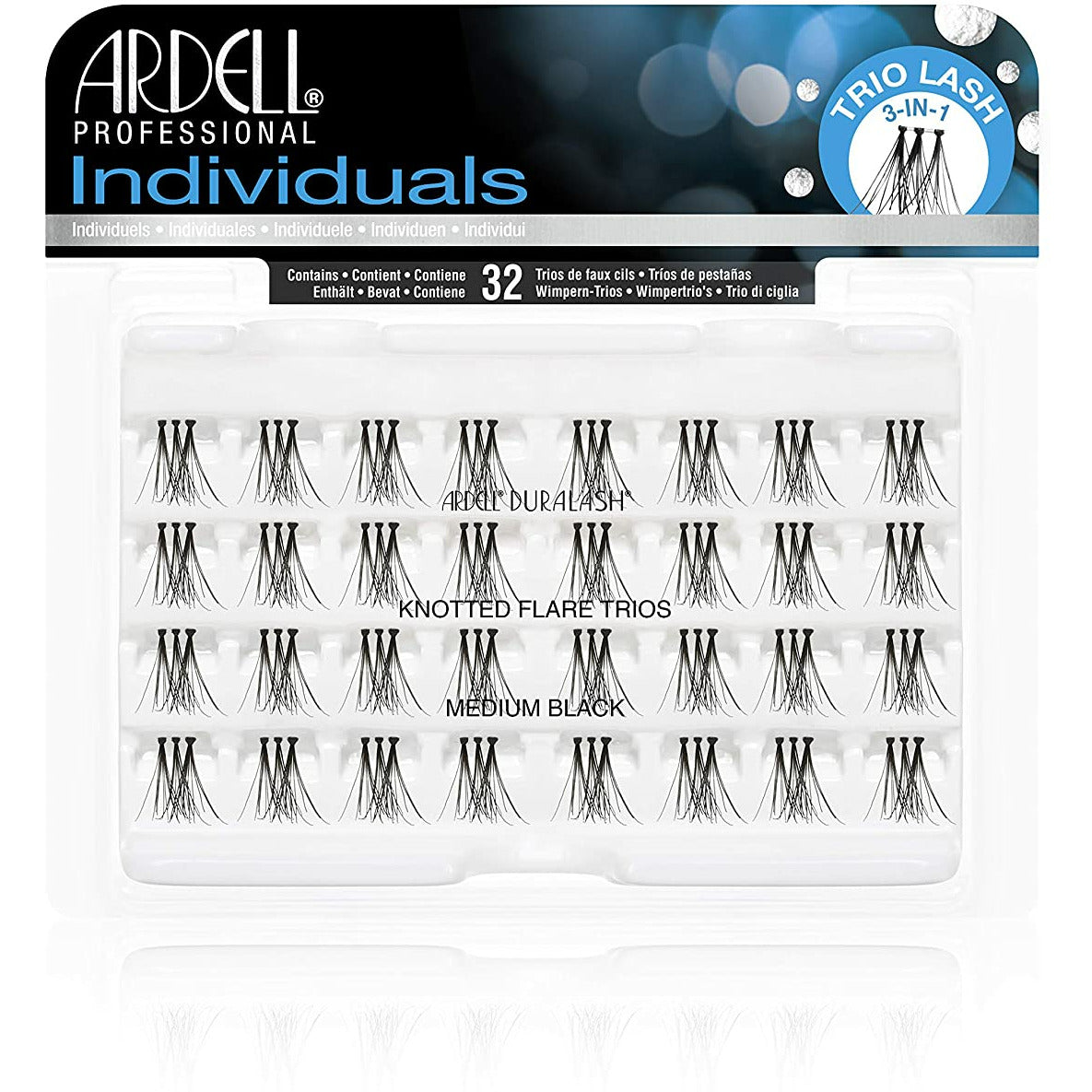 Ardell Individual Trios Eyelash, Black, Medium - KNOTTED