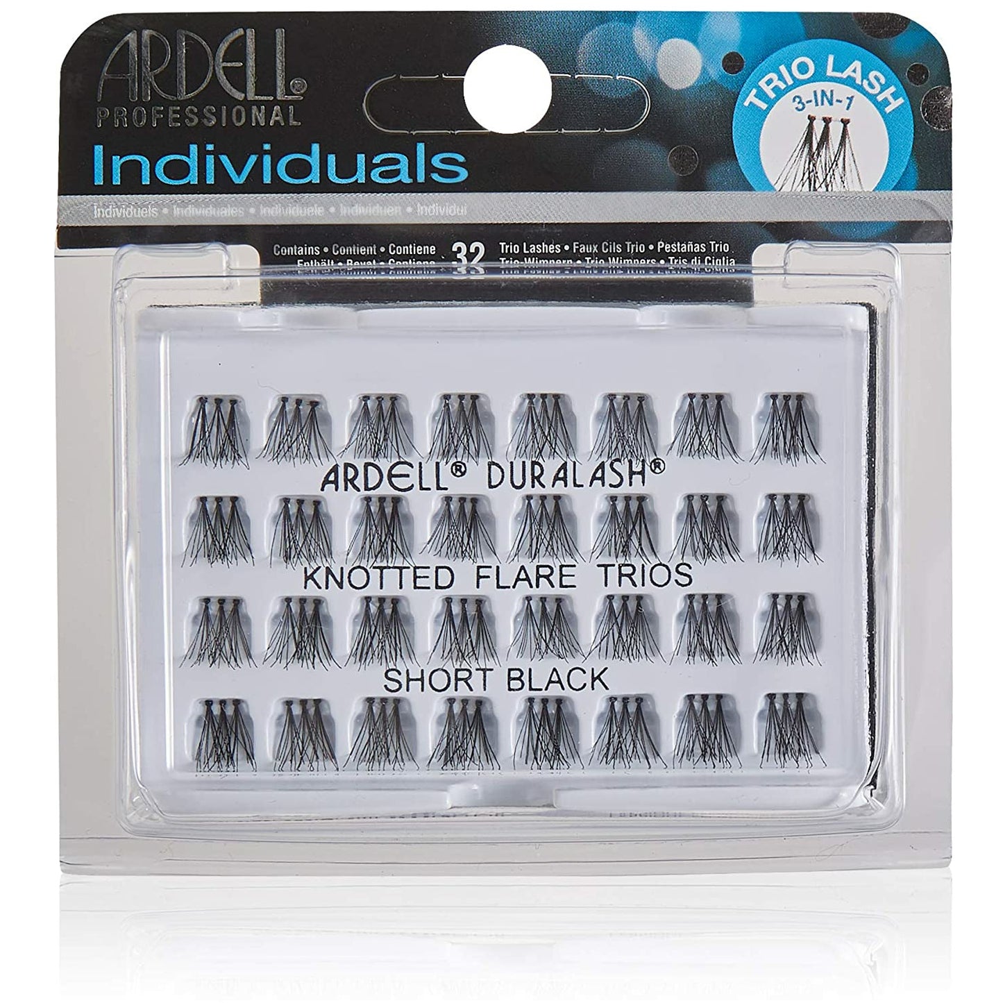 Ardell Individual Trios Eyelash, Black, Short -KNOTTED