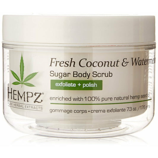 Hempz Herbal Sugar Body Scrub, Pearl White, Fresh Coconut/Watermelon