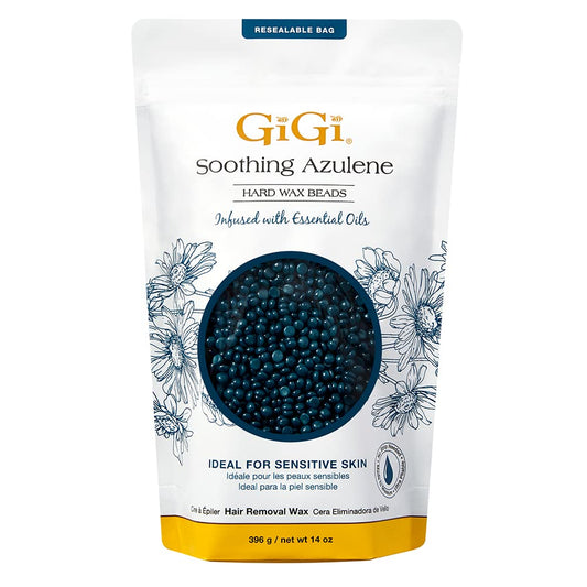 GiGi Hard Wax Beads, Soothing Azulene Hair Removal Wax for Sensitive Skin