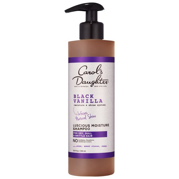 Carol's Daughter Black Vanilla Sulfate Free Shampoo for Curly Hair, Rich Hydrating Shampoo For Dry Hair , Dull or Brittle Hair