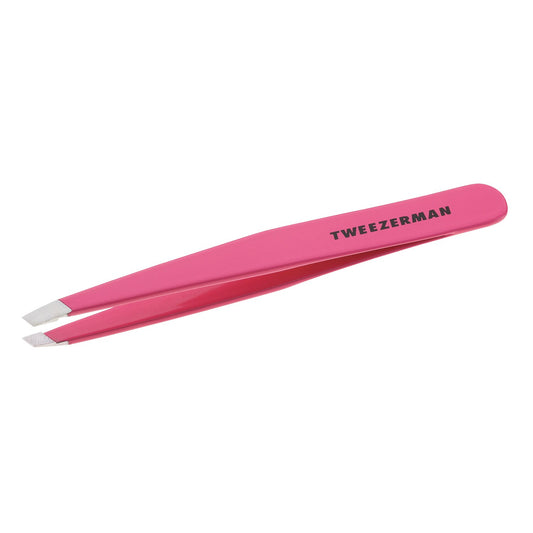 Tweezerman Stainless Steel Slant Signature - NEON PINK Tweezer