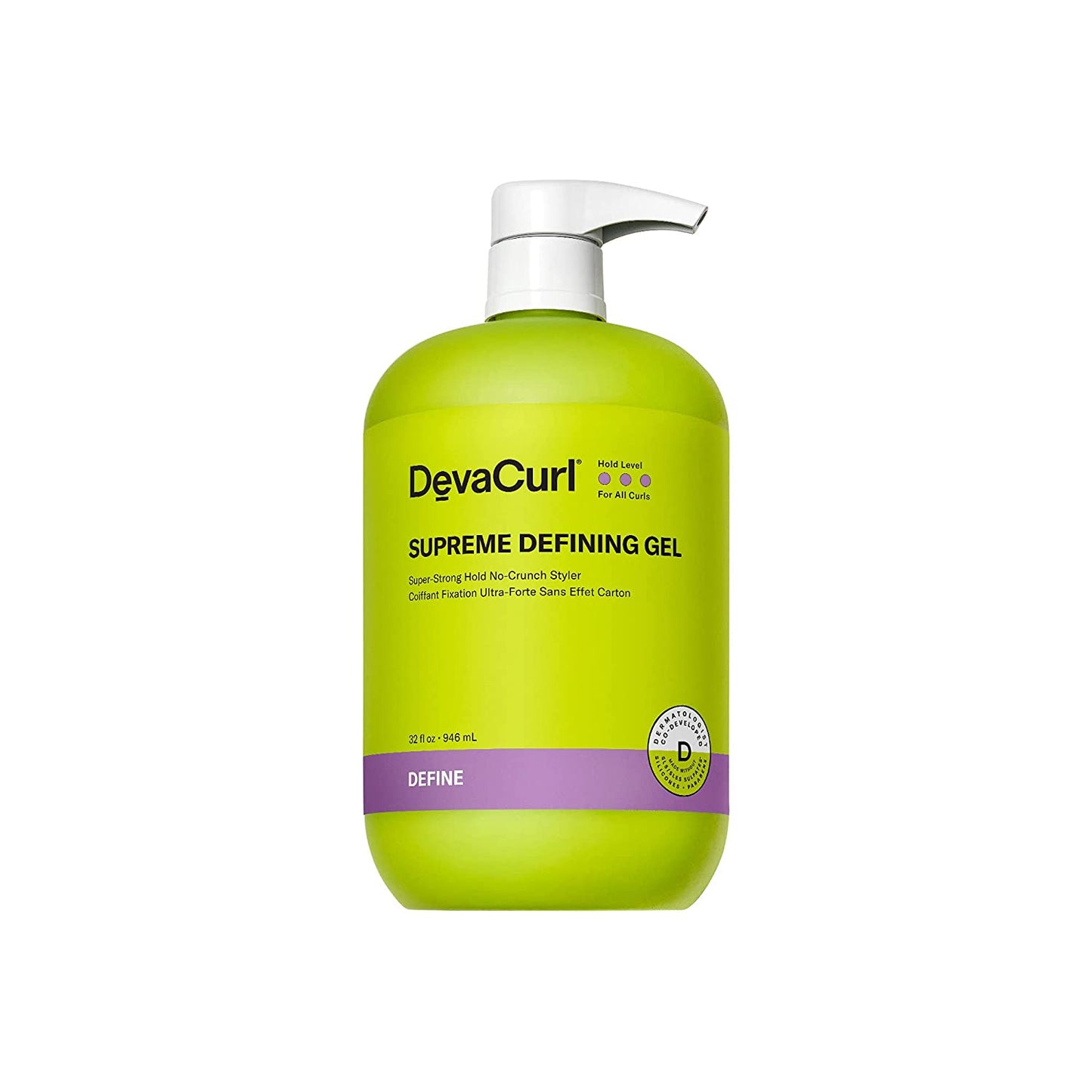 DevaCurl Supreme Defining Gel Super-Strong Hold No-Crunch Styler, Bright Breeze, 32 fl. oz.