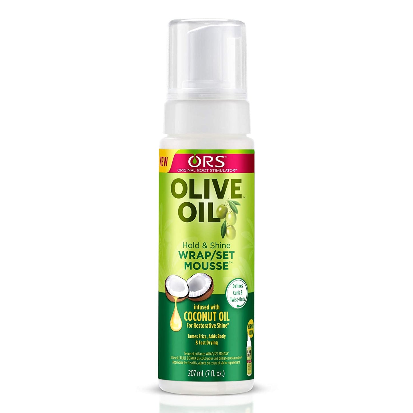 ORS Olive Oil Hold & Shine Wrap/Set Mousse, 7 oz.