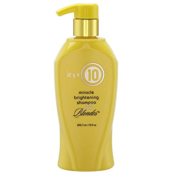 it's a 10 miracle brightening shampoo for Blondes