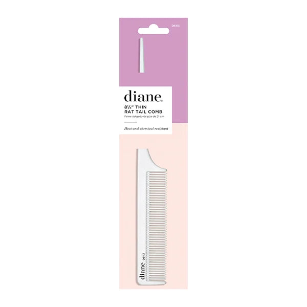 Diane Heat Resistant 8 1/4 Thin Rat Tail Comb D6113