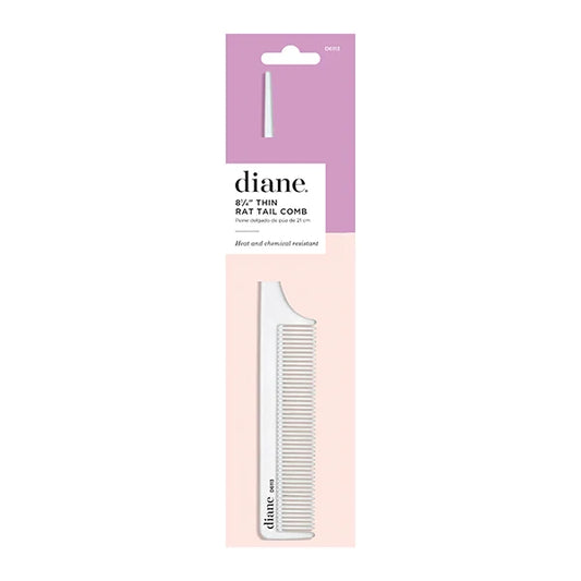 Diane Heat Resistant 8 1/4 Thin Rat Tail Comb D6113