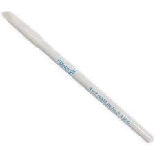 Flowery Nail White Pencil with Cuticle Pusher Cap