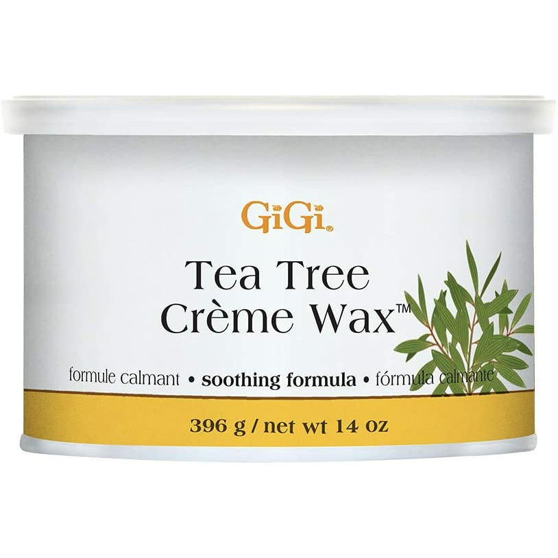 GiGi Tea Tree Creme Hair Removal Soft Wax with Soothing Formula, 14 oz.